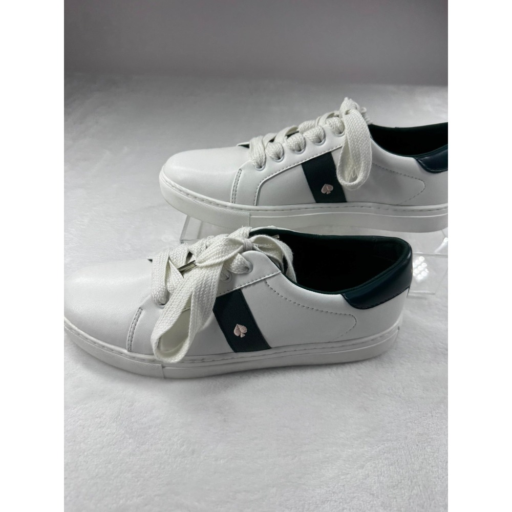 Kate Spade Iggy Low Top Court Logo Leather Sneakers Women's‎ 9B White Lace Up - Picture 6 of 11